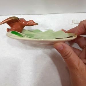 Vintage unique fowl bird goose trinket soap dish